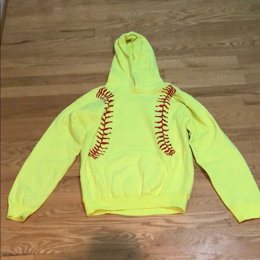 neon softball sweatshirt